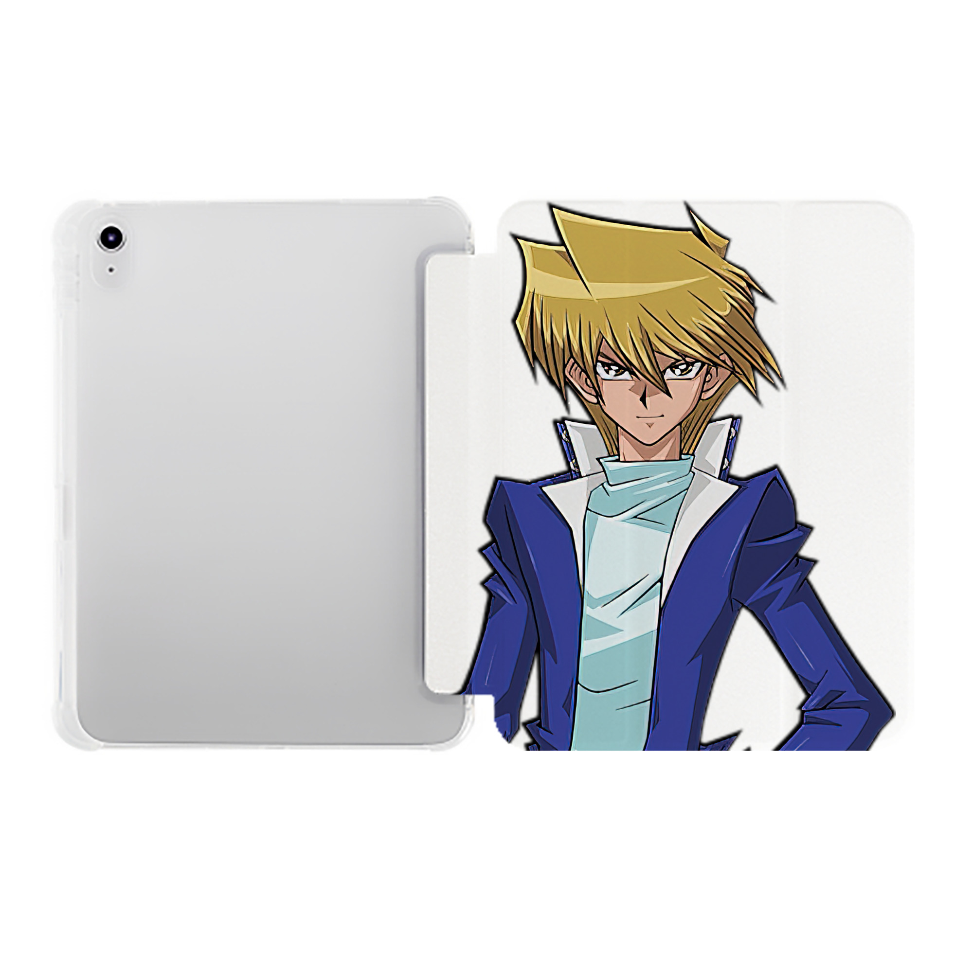 （画像用） 遊☆戯☆王 Yu-Gi-Oh! IPad ケース ペン収納付き 三つ折りスタンド PUレザー×シリコン 対応機種9.5/10.5/10.9インチ